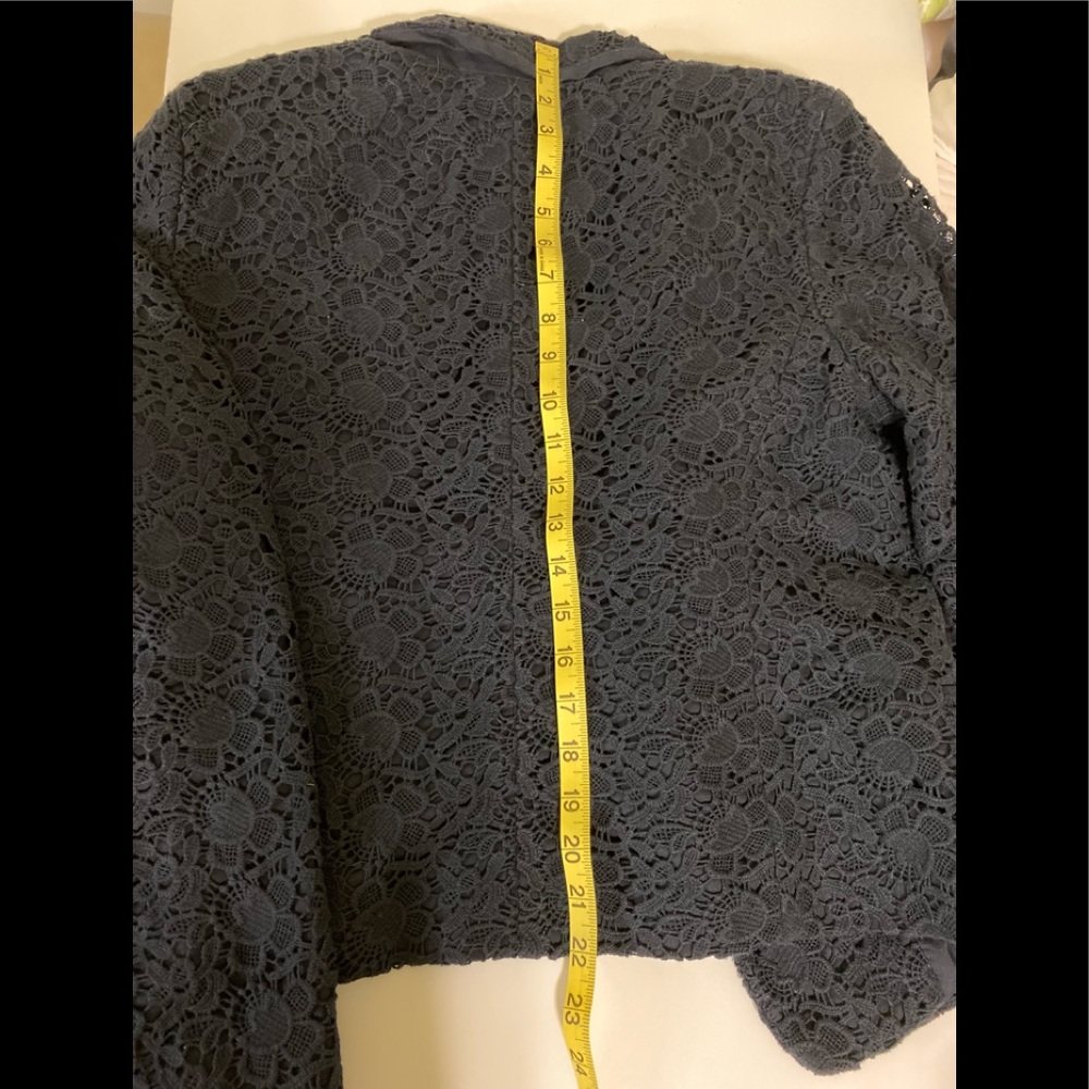 EUC Loft navy crochet lined open blazer Sz6 - Picture 11 of 12